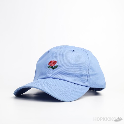 Rose Embroidered Logo Sky Blue Cap